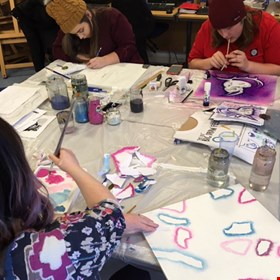 The creative juices were flowing with drawing, painting, stencilling and spray painting!