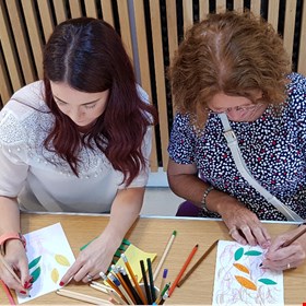 Mother & Daughter time...enjoying the relaxing environment in our Learning Centre in the Chatsworth Garden