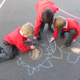 Taking a line for a walk in the playground