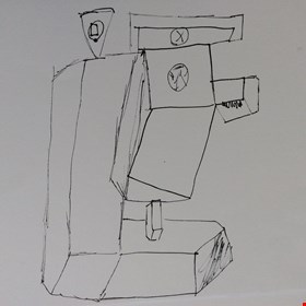 Drawing of a description of a hidden pencil sharpener