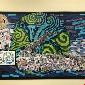 Tapton students produced a large scale illustration installation protesting climate change, taking inspiration from the Student climate protests, Kidlit4climate and the Little people Big Dreams books.