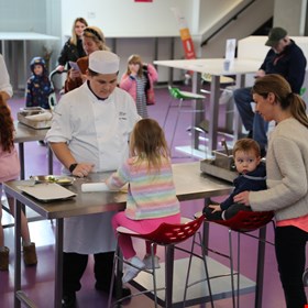 Our catering students helped children to decorate their own pizza with toppings of their choice which were then cooked and eaten.  