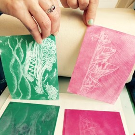 monoprints made on the press