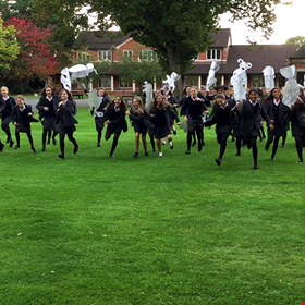 Creatures engineered by the pupils come to life on the lawn