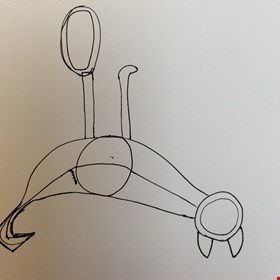 Drawing of a description of hidden scissors