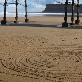 Saltburn pier and Huntcliff. 